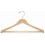 Extra-Wide Wooden Suit Hanger with Trouser Bar, Natural Finish with Chrome Hardware