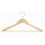 Sloped Wooden Hanger with Trouser Bar, Petite Size.  Natural Finish with Chrome Hardware