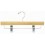 Curved Wooden Trouser and Skirt Hanger with Clips, Natural Finish with Chrome Hardware