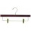 Wooden Trouser and Skirt Hanger with Clips, Walnut Finish with Brass Hardware