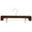 Curved Wooden Trouser and Skirt Hanger with Clips, Walnut Finish with Brass Hardware