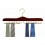 Horizontal Wooden Tie Hanger, Walnut Finish with Brass Hardware