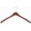Sloped Wooden Dress Hanger with Notches, Walnut Finish with Chrome Hardware 	