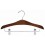 Sculpted Wooden Hanger with Trouser Clips, Walnut Finish with Chrome Hardware