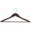 Sloped Wooden Hanger with Trouser Bar, Petite Size.  Walnut Finish with Chrome Hardware