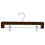 Curved Wooden Trouser and Skirt Hanger with Clips, Walnut Finish with Chrome Hardware