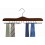 Horizontal Wooden Tie Hanger, Walnut Finish with Chrome Hardware