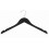 Sloped Wooden Dress Hanger with Notches, Black Finish with Chrome Hardware