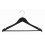 Sloped Wooden Hanger with Notches and Grip Bar, Black Finish with Chrome Hardware