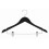 Sloped Wooden Hanger with Notches and Clips, Black Finish with Chrome Hardware
