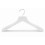 Heavy Duty Shaped Wooden Suit Hanger with Grip Bar, White Finish with Chrome Hardware