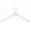 Sloped Wooden Dress Hanger with Notches, White Finish with Chrome Hardware